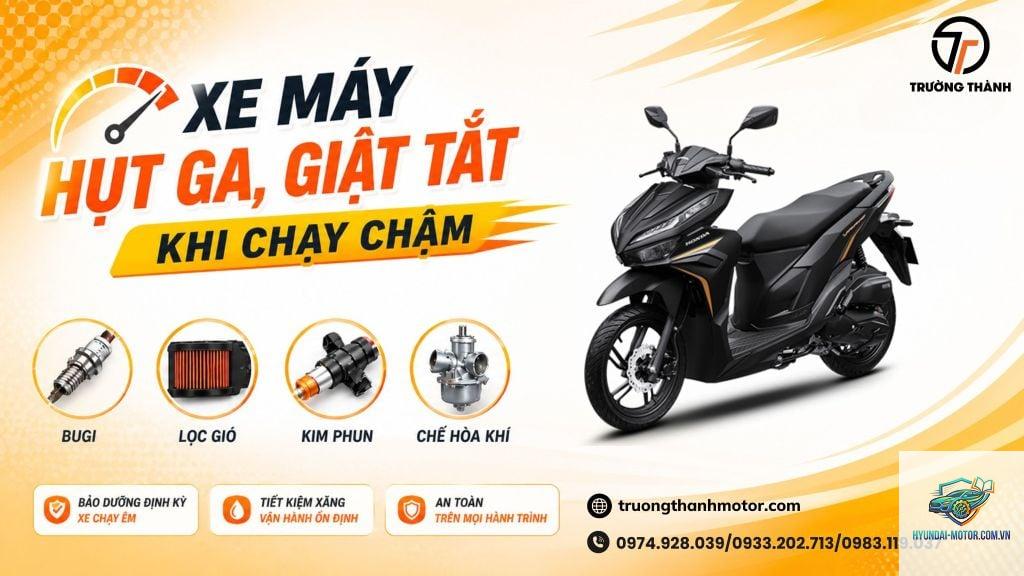 xe máy bị giật nhẹ khi chạy chậm