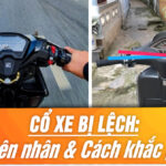 xe máy chạy bị nghiêng