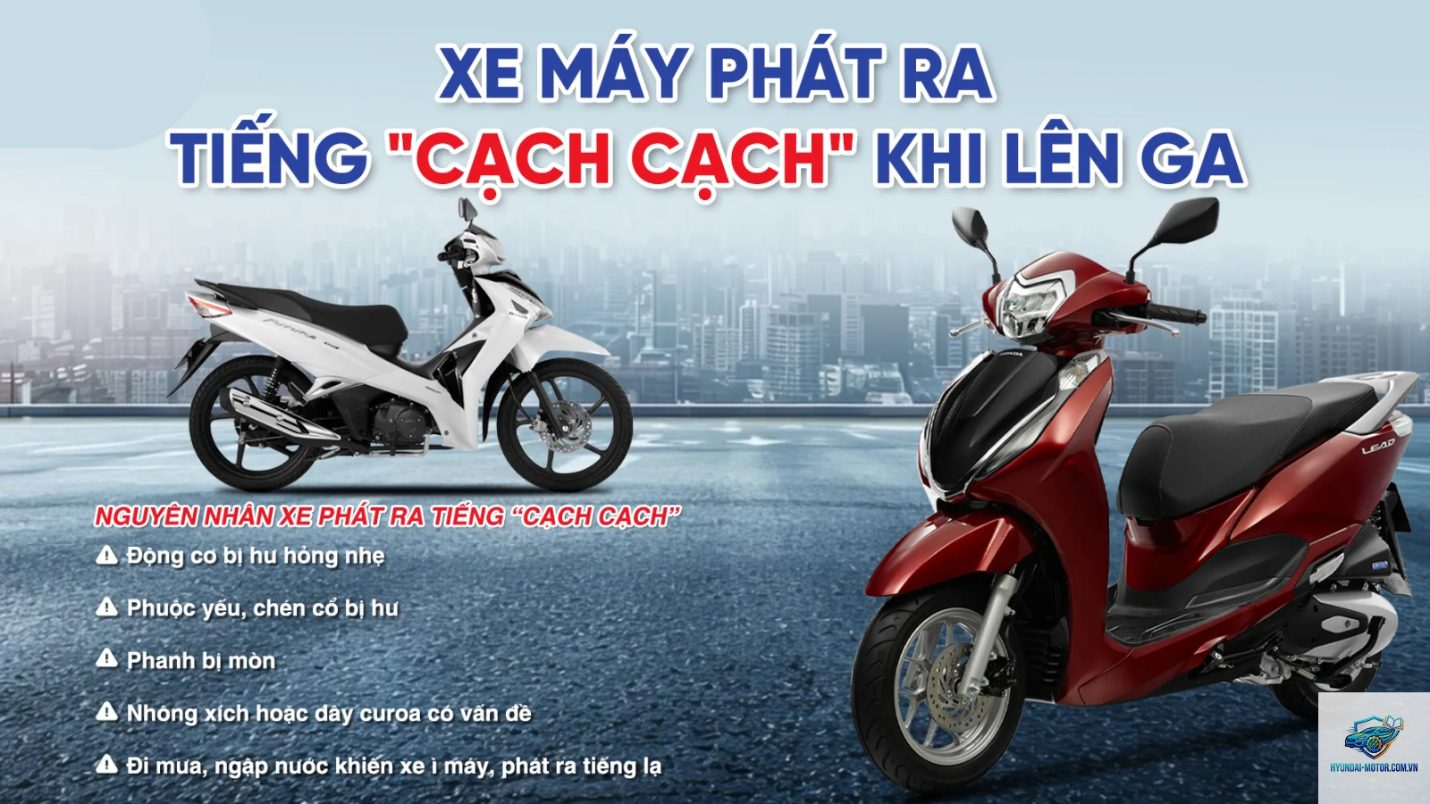 xe máy phát ra tiếng lạch cạch khi chạy - Hình 1