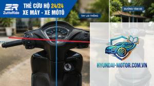 xe máy tay lái bị lệch khi chạy thẳng