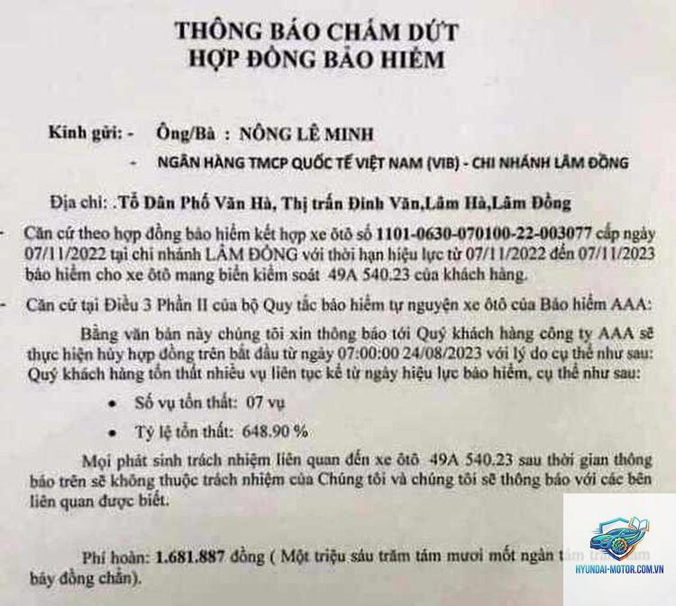 Có được hủy hợp đồng bảo hiểm xe không