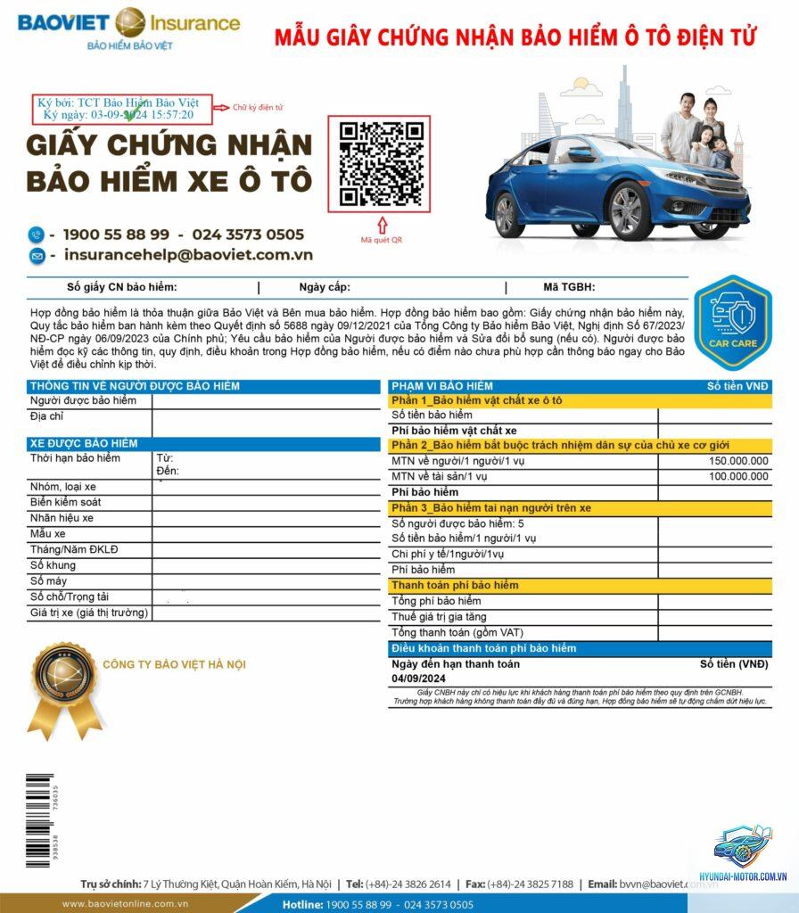 Giấy chứng nhận bảo hiểm điện tử
