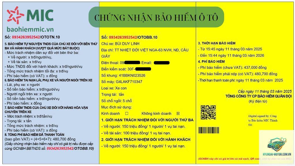Mẫu giấy bảo hiểm ô tô - Hình 5