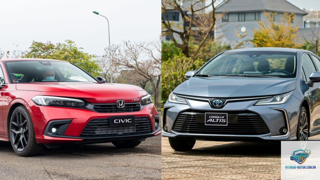 So sánh Honda Civic và Toyota Corolla Altis