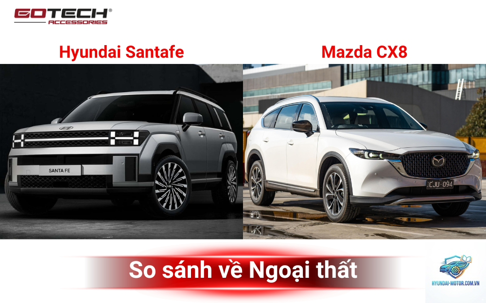 So sánh Mazda CX-8 và Hyundai Santa Fe