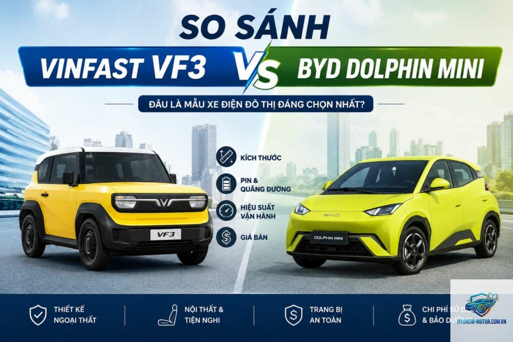 So sánh VinFast VF 3 và BYD Dolphin Mini