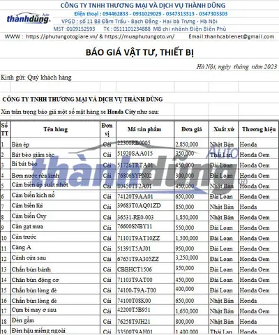 So sánh giá phụ tùng các hãng xe - Hình 3
