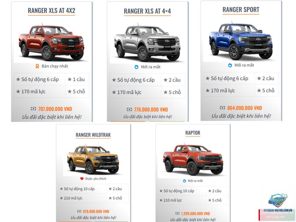 So sánh xe bán tải