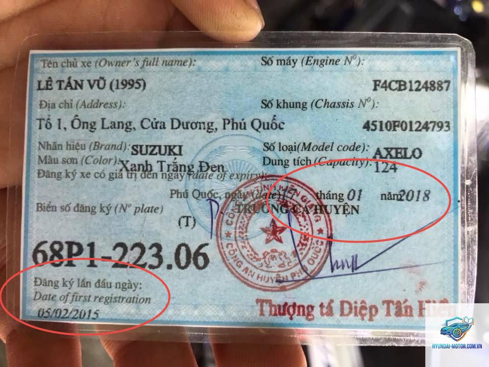 đăng ký xe lần đầu