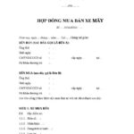 hợp đồng mua bán xe