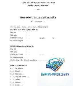hợp đồng mua bán xe