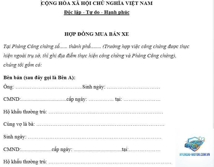 hợp đồng mua bán xe - Hình 3