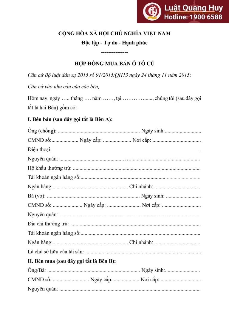 hợp đồng mua bán xe - Hình 5