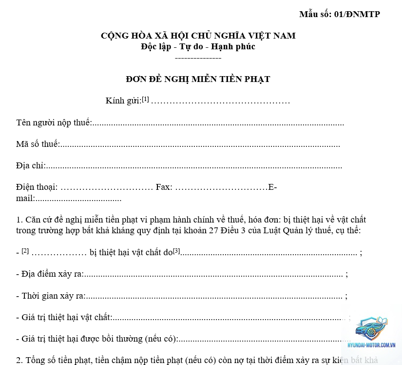 xin giảm tiền phạt